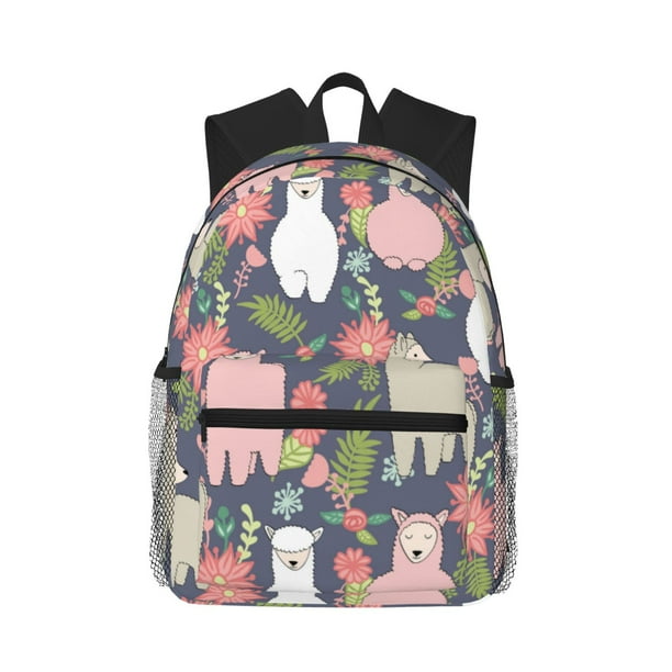 Disketp Llamas Mochila Ligera Clásica con Múltiples Bolsillos, Mochila Casual para Hombre y Mujer, Ideal para Escuela, Trabajo y Viajes