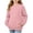 Pinks, variant on Girls Crew Neck Sweatshirt No Hood - Kids Fall Casual Solid Print Long Sleeve Pullover Tops with Pockets, 14 Years