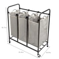 thumbnail image 5 of Better Homes & Gardens Laundry Sorter and Hamper, Metal Rolling Cart with 3 Removable Fabric Bins, Grey, 5 of 11