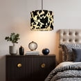 thumbnail image 5 of [style] Linen Drum Lampshades Cow skin texture black white spot repeated Animal print 13"x13"x10" Light Shade for Table Lamps Floor Lamp Shades Lampshade Replacement Assembly Required, 5 of 8