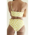 thumbnail image 2 of Women's Ruffle Front Tie High Waist Bikini Swimsuit, Yellow, 2 of 3