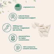 Magnesium Glycinate 500mg Per Serving, 240 Capsules | 100% Chelated, High Absorption | Healthy Muscle, Bones, Mood Support Supplement | Non-GMO