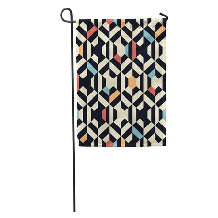SIDONKU Orange Modern Geometric Strip Pattern Red Shape Color Graphic Abstract Garden Flag Decorative Flag House Banner 12x18 inch
