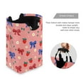 thumbnail image 3 of Foldable Laundry Hamper Bag with Handles Dirty Clothes Basket 12.6" x 11" x 22.7" Bows and Strawberries Pattern, 3 of 7