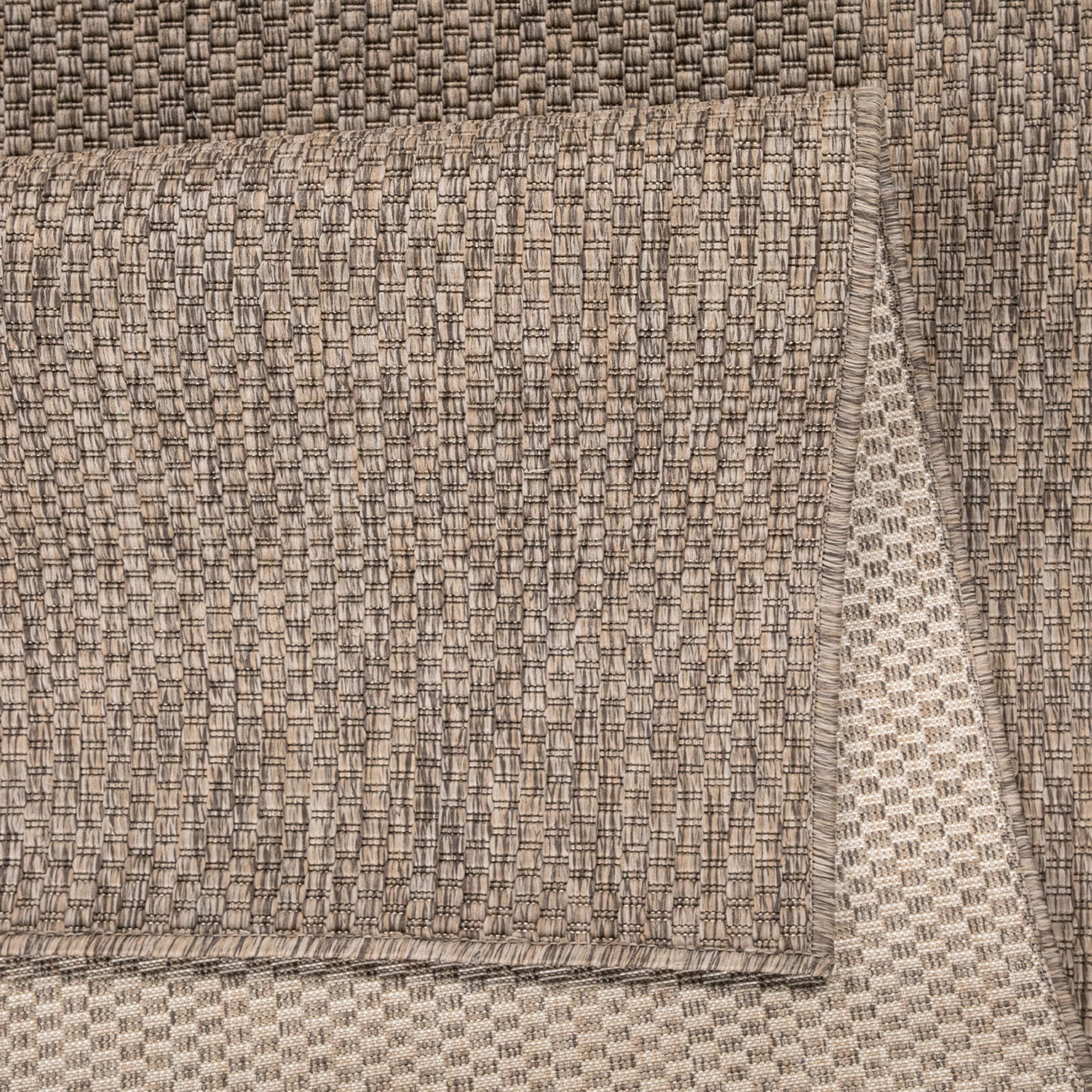 Solid Outdoor Rug for Patio or Balcony in Mottled Brown