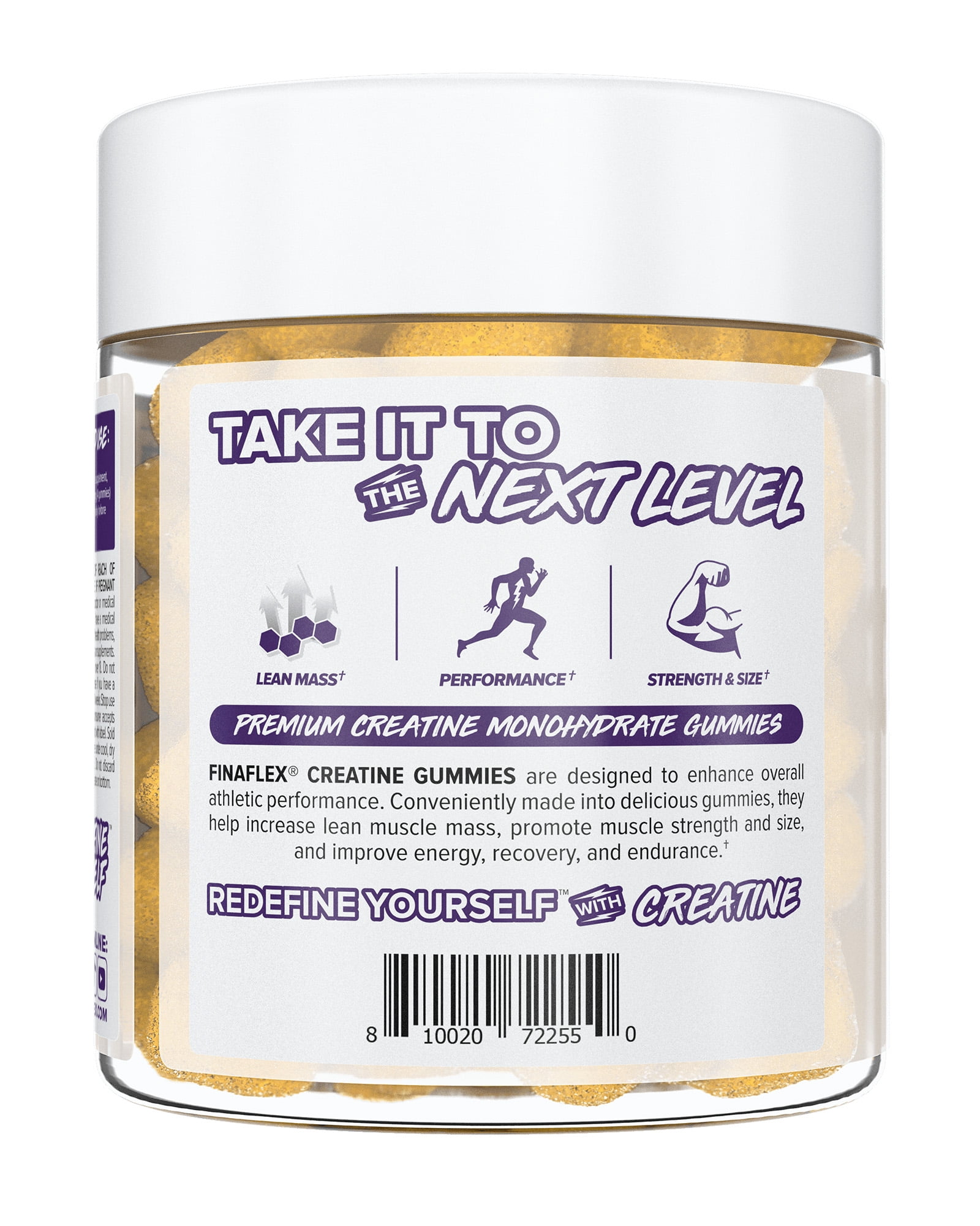 FINAFLEX Creatine Gummies for Strength, Performance & Muscle, Lemon Burst, 30 srv.