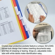 Ultimate Office AdjustaView 10-Pocket Desk Reference Organizer with Supplies Storage Base and EZ-Load Pockets to Hold 20 Sheets of Paper, Includes Fast Find Indexing Tabs (Colored Pockets)