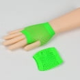 thumbnail image 2 of Fishnet Gloves Fingerless Mesh Gloves for Women Girls 80s Party Neon Fishnet Gloves for Halloween, 2 of 3