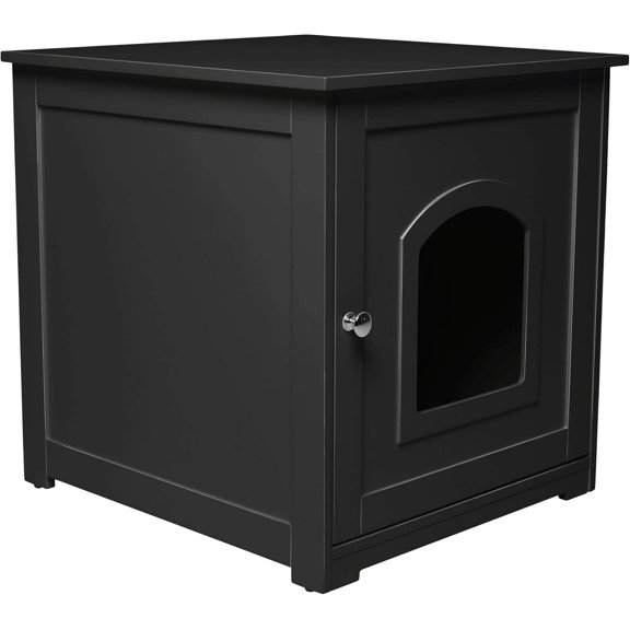 Kitty Litter Cabinet – Hidden Litter Box Furniture, Black For house-cats