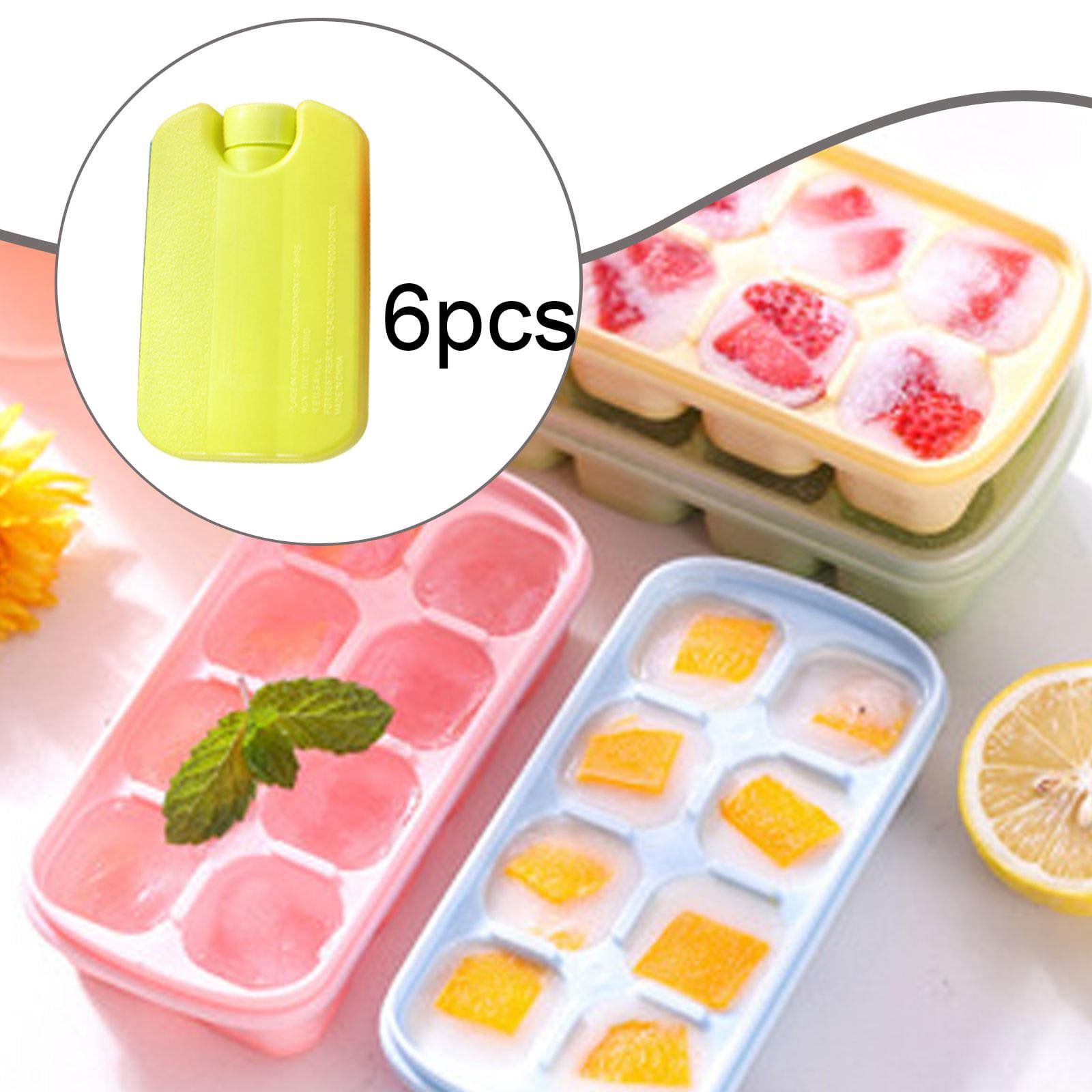 koolsoo 6 Pieces Ice Brick Pack Ice Cooler Blocks for Travel Cool Box Portable Space Saving Refreezable for Home Beach Picnic Fishing Yellow