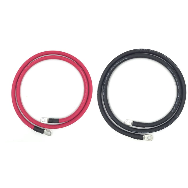Cables de batería End Game 4 AWG, 1,5 pies, juego rojo y negro