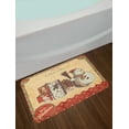 thumbnail image 2 of Snowman Bath Mat, Poster Like Design of Items Merry Christmas and Best Wishes Cursive Lettering, Plush Bathroom Decor Mat with Non Slip Backing, 29.5" X 17.5", Multicolor, by Ambesonne, 2 of 2