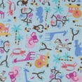 thumbnail image 1 of SheetWorld Fitted 100% Cotton Flannel Oval Crib Sheet, Fits Stokke Sleepi 26 x 47, Jungle Animals Blue, 1 of 3