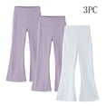 thumbnail image 2 of 3 Pack Leggings for Girls High Waisted Causal Yoga Pants Fashion Althetic Flare Legging Teen Clothes Girls Size 3-15, 2 of 8