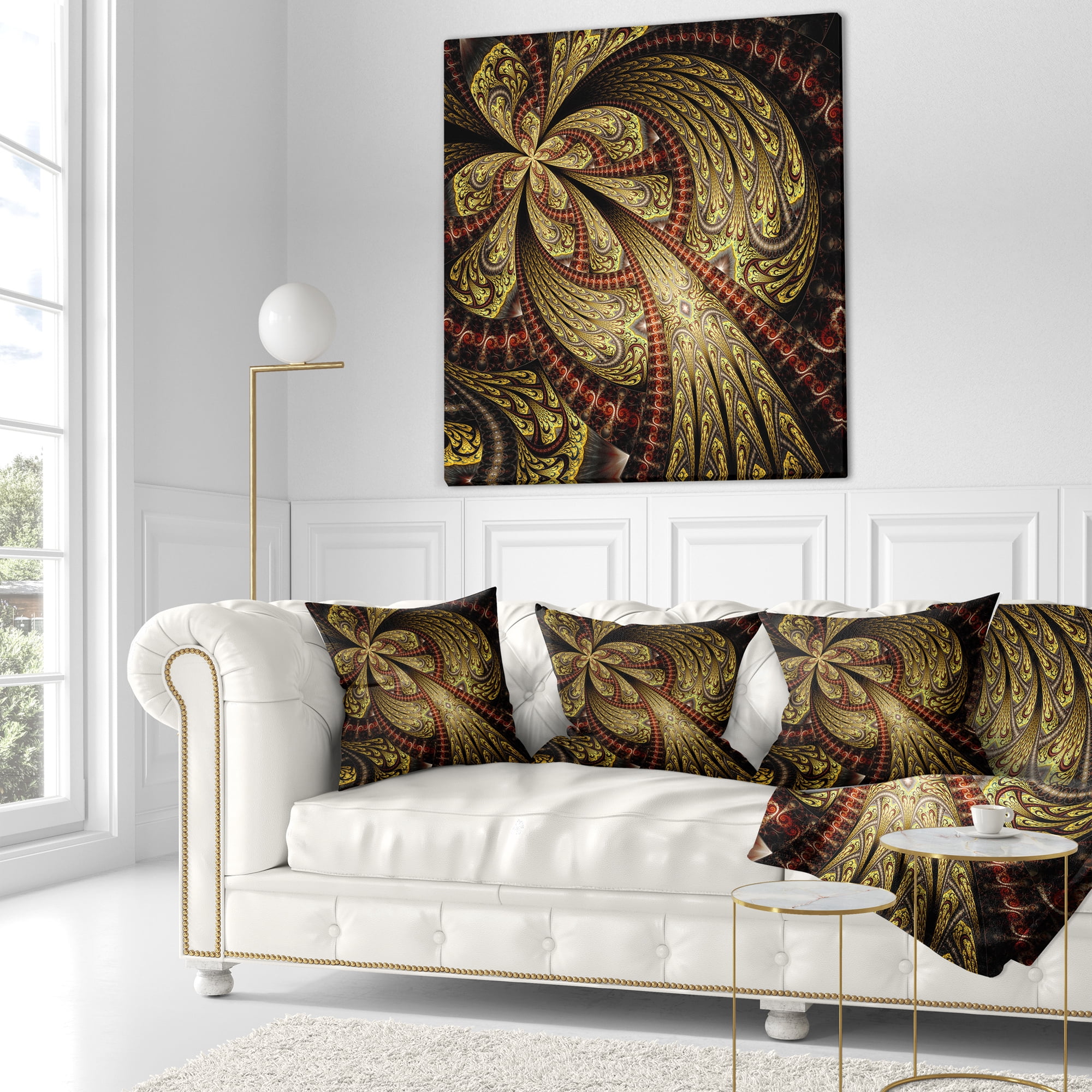 Designart 18" x 18" Contemporary, Modern Black Polyester Throw Pillow
