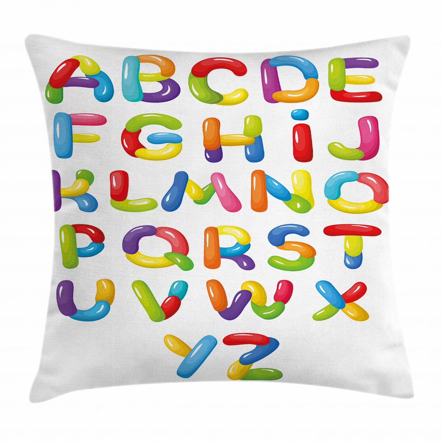Letters Throw Pillow Cushion Cover Colorful Letters Kids Children