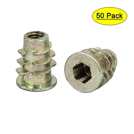 

M5x14mm Interface Hex Socket Threaded Insert Nuts 50pcs for Wood Furniture