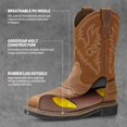 thumbnail image 3 of Botas de trabajo HISEA NINGO de cuero impermeables para hombre, 3 of 6