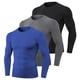 thumbnail image 1 of Camisetas de compresión para hombres Ropa de entrenamiento de compresión para hombres Negro azul gris, 1 of 5