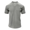 thumbnail image 6 of WTXUE T-Shirts Short Sleeve, V-Neck Shirts for Men Spring Summer Corduroy V-Neck T Shirt T Shirt Solid Casual Tops for Men Grey L, 6 of 8
