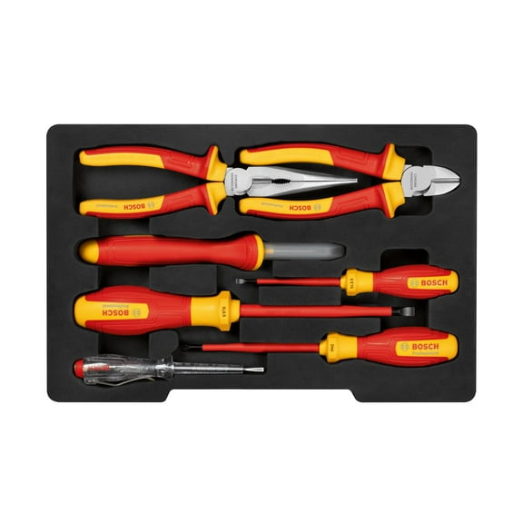 Professional Insulated Vde Mixed Hand Tool Set - 7 Pieces | With Single-Phase, Voltage Tester In L-Boxx Case | Durable, High-Quality Construction | Ergonomic, Non-Slip Handles, Versatile