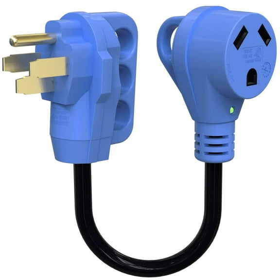 EPICORD 50 Amp Male to 30 Amp Female Dogbone Adapter RV Electrical Converter Cord Cable-Blue