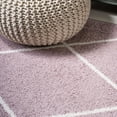 thumbnail image 4 of JONATHAN Y SUPERSOFT 5' Round Area Rug, Cole Minimalist Diamond Trellis - Rose/White, SEU102B-5R, 4 of 8