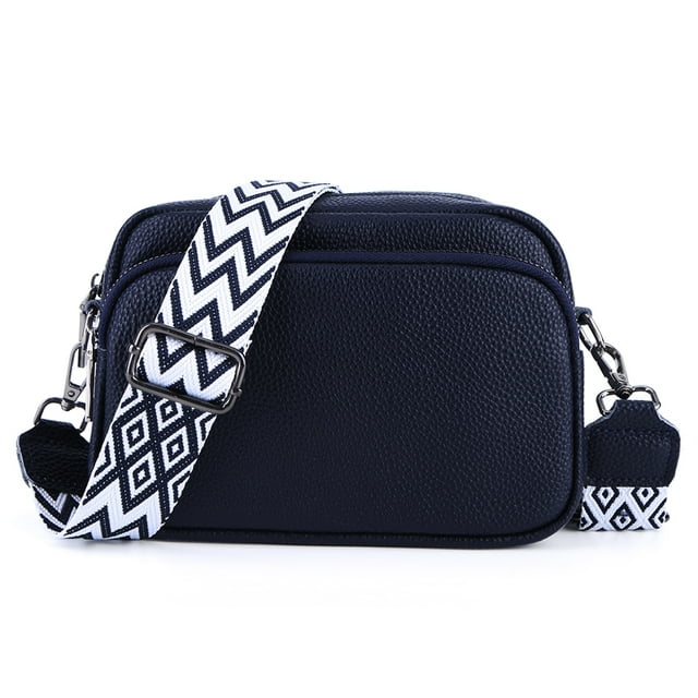 Bolso Bandolera Cuero Genuino para Mujer Hombro Fin Semana (oscuro) Azul