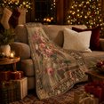 thumbnail image 3 of Golden Rose Still Life with Floral Border, Serene European Vintage Flannel Blanket for Romantic Garden Art Admirers and Mother's Day Gift, Soft Home Decor for Bedroom and Sunroom, 3 of 9