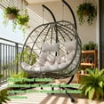 thumbnail image 3 of Hanging Chair Egg Swing Chair 2 Person Hanging Chair With Stand Hammock Swing With Stand Double Egg Swing Chair With Stand Outdoor Patio 2 Person Hanging Nylon Rope Hammock Chairs, 3 of 6