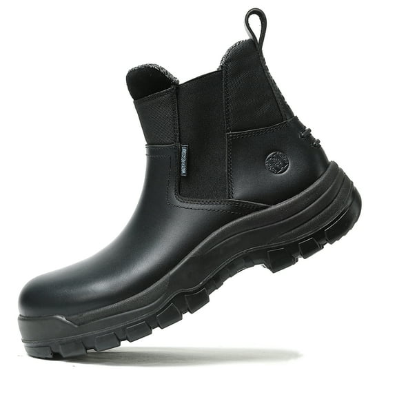 80M02 Durable Slip-On Soft Toe Work Boots with KEVLAR Protection,Oil-Resistant & Slip-Resistant Work Boots For Men