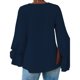 thumbnail image 2 of Camisa con cuello en V, blusa informal de manga larga con cuello en V para mujer Blusa con cuello en V diseñada para precisión, 2 of 5