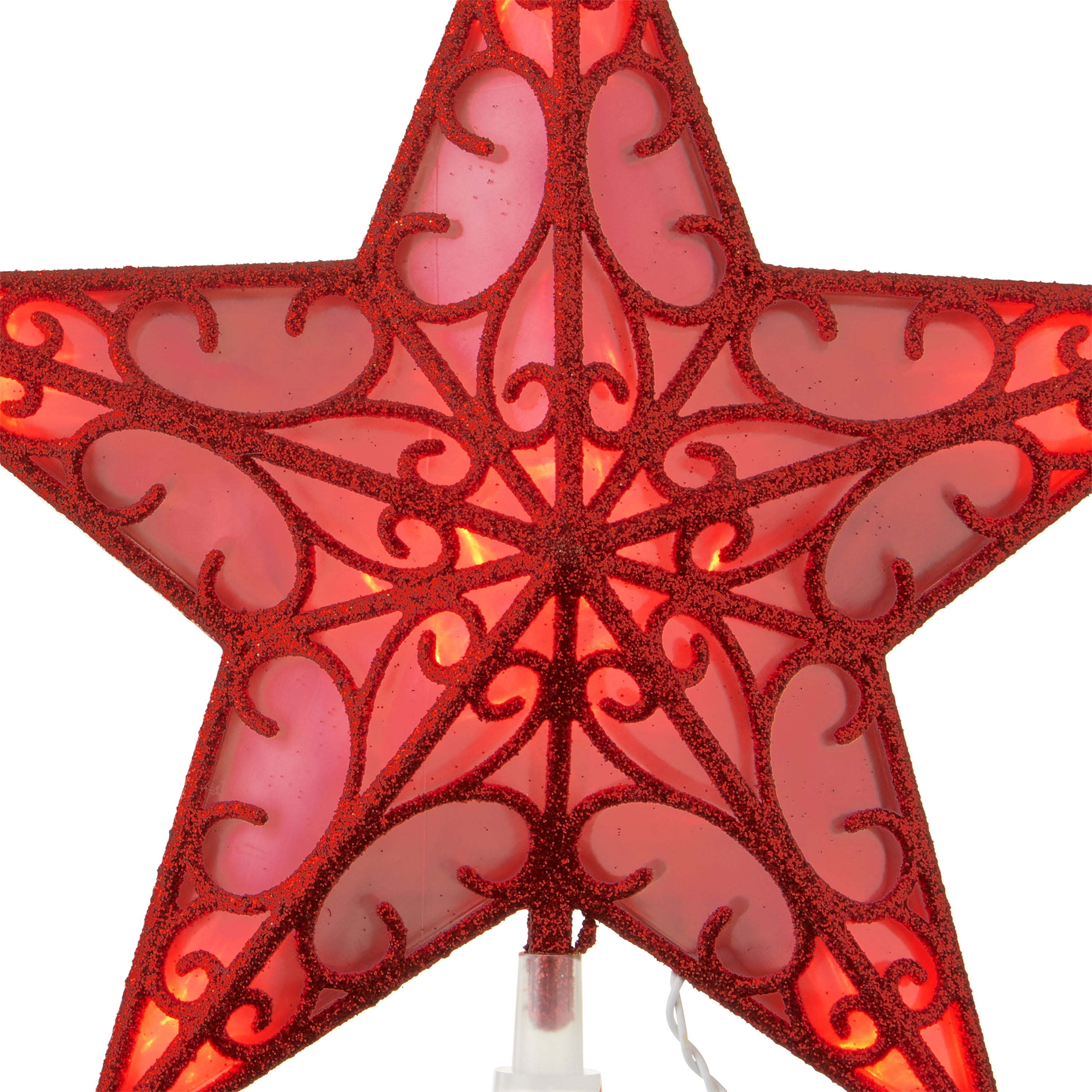 LED Star Christmas Tree Topper, Red, 9", by Holiday Time