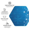 thumbnail image 3 of Disketp Blue Christmas Funny Coasters,4 Pcs Leather Coasters with Holder, Perfect Housewarming Hostess Gifts,Protect Furniture from Water Marks Scratch and Damage-Hexagon, 3 of 6