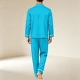 thumbnail image 6 of Mens Pajama Set Long Sleeve Button Down Top and Pants 2 Piece Loungewear Soft Relaxed Fit Mens Sleepwear Night Pjs Sets, 6 of 6