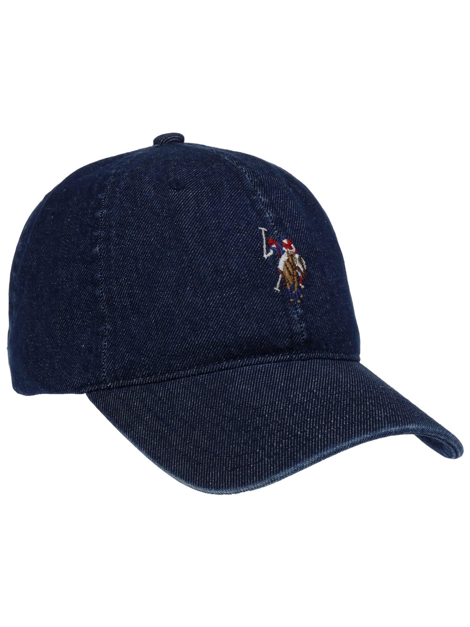 U.S. Polo Assn. Double Horseman Embroidered Dad Hat, Dark Denim, One Size