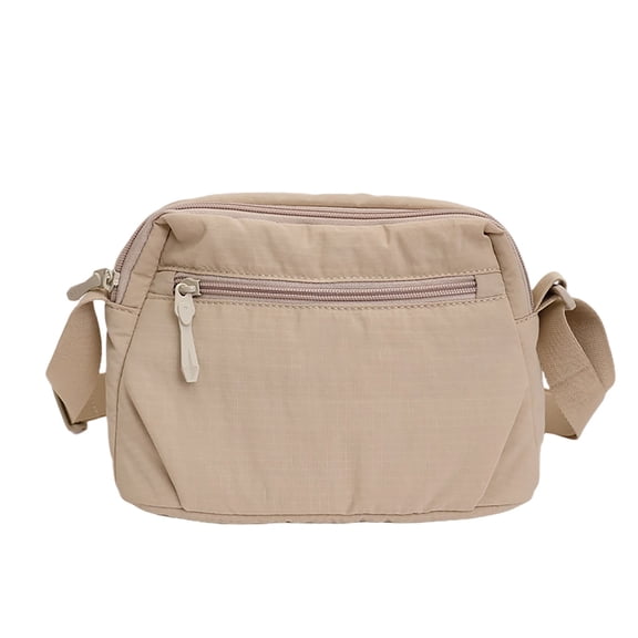 Nylon Crossbody Bag, Multi-Zipper Shoulder Bag, Lightweight Small Crossbody Purse for Daily Outdoor Travel, Soft Durable Fabric, Adjustable Strap, Multi-Pocket Design, Casual Versatile Style