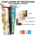 thumbnail image 7 of 30oz Beige Sunflower Pattern Tumblers Stainless Steel Tumbler with Lid and Straw,Vacuum Insulated Double Wall Travel Tumbler Cups Mug with Cleaning Brush for Coffee,Tea, 7 of 7