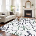 thumbnail image 2 of Area Rug for Living Room, Green Grey Botanical Non-Slip Indoor Large Carpet for Bedroom/Dining Room, Watercolor Spring Floral Summer Leaf Washable Low-Profile Rectangle Floor Runner Rugs - 5 x 8 Ft, 2 of 8