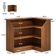 thumbnail image 2 of Resenkos L-Shaped Corner Bar Table, 4-Tier Cabinet with Stemware Racks, Mini Wine Bar for Home/Kitchen/Pub - Brown, 2 of 3