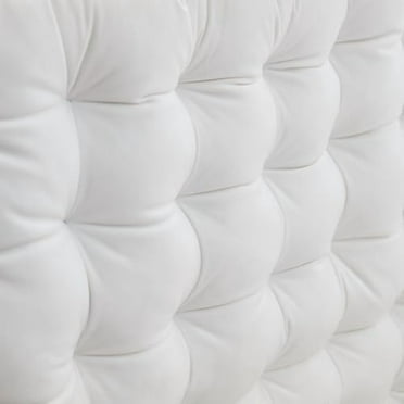 DormCo Rainha Cushion Tufted College Headboard - White Velvet