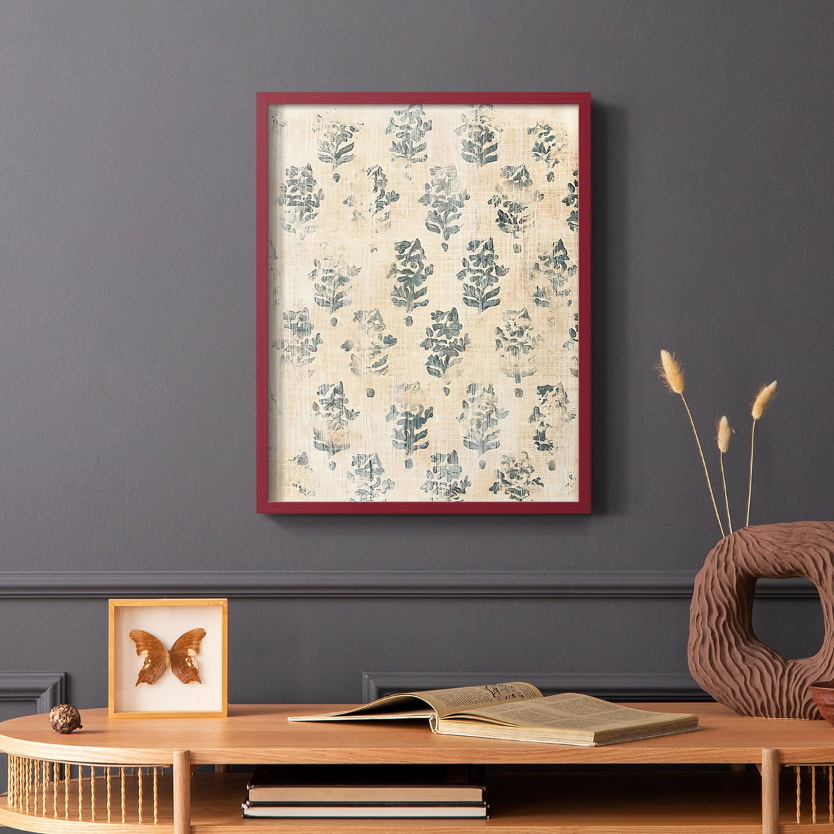 Vintage Blockprint I in Paper Solid Wood 8 x 10 Framed Print
