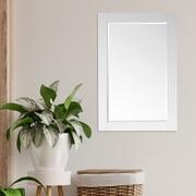 Ivy 24 Rectangular Bathroom Wood Framed Wall Mirror in White