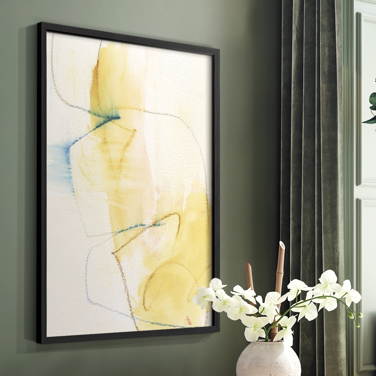 Barxan I Framed Print in Black Solid Wood Framed Print No Nail Hanging
