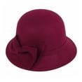 thumbnail image 3 of Dailypoc Elegant Women’s Autumn Winter Wool Hat - Solid Color Wide Brim Round Dome, Warm with Bowknot Decor, Stylish Fedora for Daily Wear, Cozy & Chic for Cold Seasons,Red 2,One Size, 3 of 7