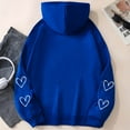 thumbnail image 4 of Women's Oversized Zip Up Hoodie Spider Web and Heart Shaped Print Pullover Jacket for Fall Winter Blue XL, 4 of 8