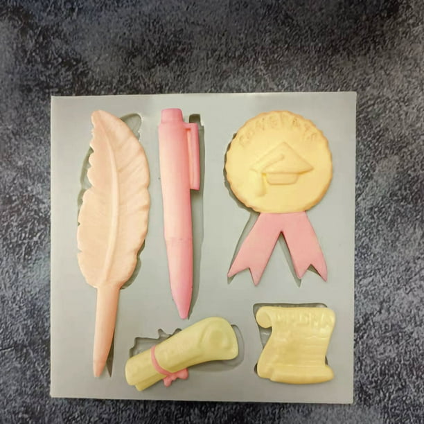 Xihbxyly Juego de Moldes para Tartas de Graduación, Diseño de Birrete, Silicona Flexible Antiadherente, Ideal para Tartas y Postres, Fácil de Usar para Repostería, Regalo para Graduados, de 9 X 9 X 1