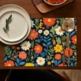 thumbnail image 5 of Pioneer Flower Floral Print Pattern Summer Placemats Table Placemats Set Of 4-Linen Kitchen Washable Placemats Table Mats 12x18 Inch Non-Slip Heat Resistant, 5 of 5