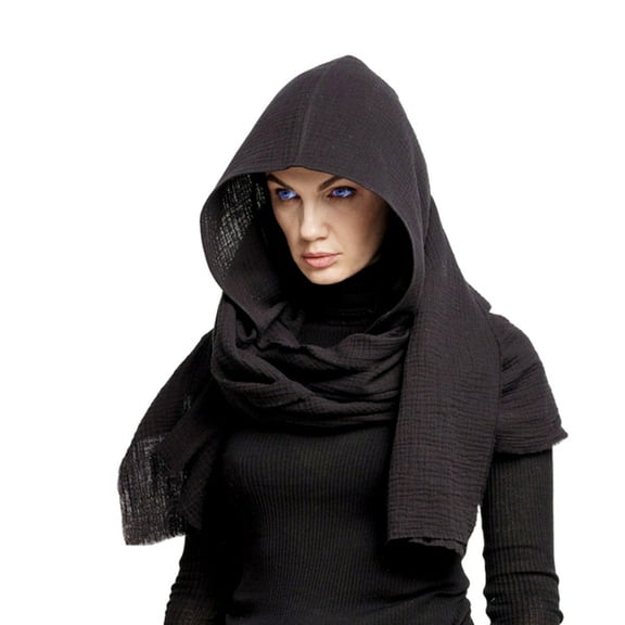 SIEYIO 2 in 1 Women Teens Hooded Scarf Sets Winter Cotton Pullover Hat Autumn Warm Scarf Hat Warmth Gift for Girlfriend