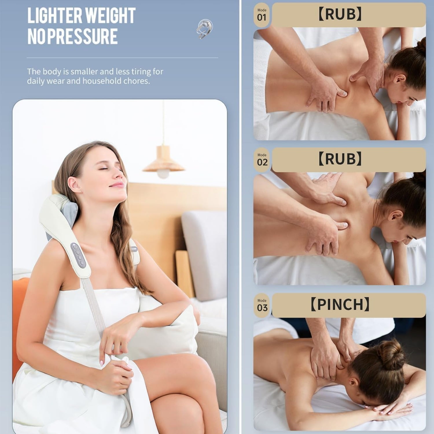 Gintenco  Neck Massager with Heat, back massager for pain relief deep tissue, electric Shiatsu Neck and Shoulder Massager Tools, Muscle Pai Relief, Office, Home & Car, birthday gifts, Beige.